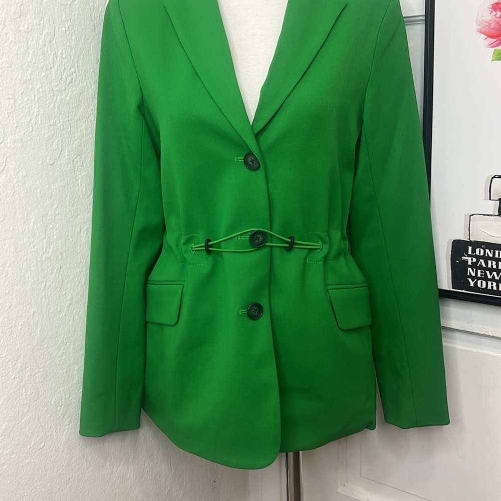 Argent 3 Button Cinched Waist Blazer in Green Size 4 - Picture 6 of 11